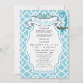 Moderne babyjongen Geometric Pattern Owl Shower Kaart (Voorkant)