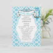 Moderne babyjongen Geometric Pattern Owl Shower Kaart (Staand voorkant)