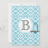 Moderne babyjongen Geometric Pattern Owl Shower Kaart (Achterkant)