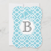 Moderne babyjongen Geometric Square Shower Kaart (Achterkant)