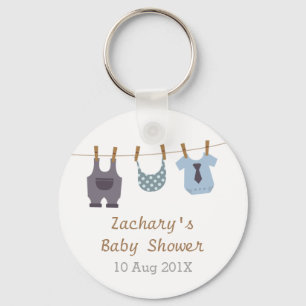 Moderne babykleding Baby Boy Shower Party Favors Sleutelhanger