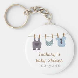 Moderne babykleding Baby Boy Shower Party Favors Sleutelhanger