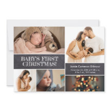 Moderne baby's 1e Kerstmis Familie Fotocollage