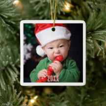 Moderne Baby's Eerste Kerstfoto Keramische Cerami