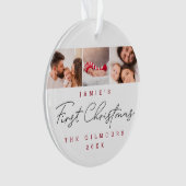 Moderne Baby's Eerste Kerstmis Multi Foto's Custom Ornament (voorkant)