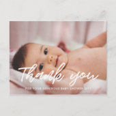 Moderne babyshower bedank foto briefkaart (Voorkant)
