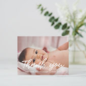 Moderne babyshower bedank foto briefkaart (Staand voorkant)