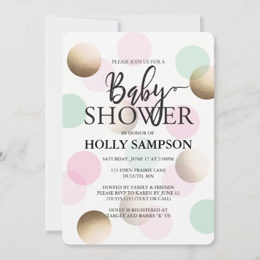 Moderne babyshower uitnodiging (Voorkant)