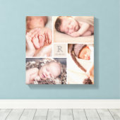 Moderne babyspeelgoed met monogram kinderkamer fot canvas afdruk (Insitu (Houten vloer))