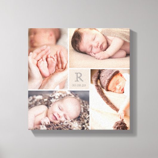Moderne babyspeelgoed met monogram kinderkamer fot canvas afdruk (Voorkant)