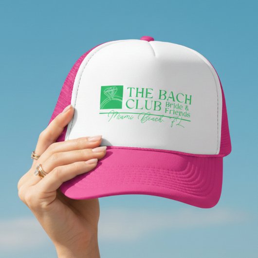 Moderne Bach Club Roze Bachelorette Trucker Pet