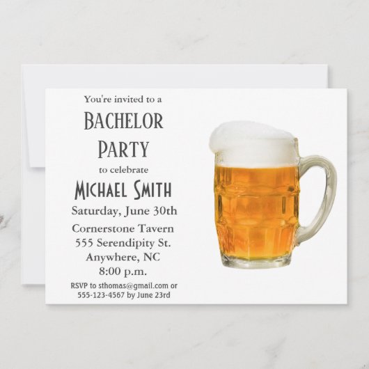 Moderne Bachelor Party Bier Toast Kaart (Voorkant)