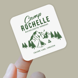 Moderne Bachelorette Camping Vierkante Sticker