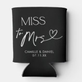 Moderne Bachelorette Seltzer Miss voor Mrs. Blikjeskoeler (Achterkant)