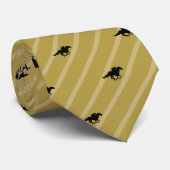 Moderne Back & Gold Race Horse Derby Feest Stropdas (Opgerold)