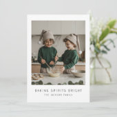 Moderne Backgeesten Helder Broer of Zus Foto Feestdagenkaart (Staand voorkant)