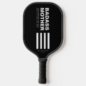 MODERNE BADASS MOEDER ZWART WITTE STREPEN PICKLEBALL PADDLE (Achterkant)