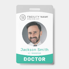 Moderne badge met foto en naam voor werknemers