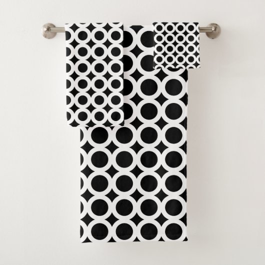 Moderne badhanddoekenset in zwart-wit bad handdoek (Insitu)