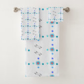 Moderne badhanddoekenset met vogelprint bad handdoek (Insitu)