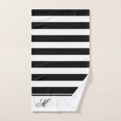 Moderne badkamer B met zwarte en witte strepen Bad Handdoek (Handdoek)