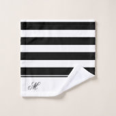 Moderne badkamer B met zwarte en witte strepen Bad Handdoek (Wasdoekje)