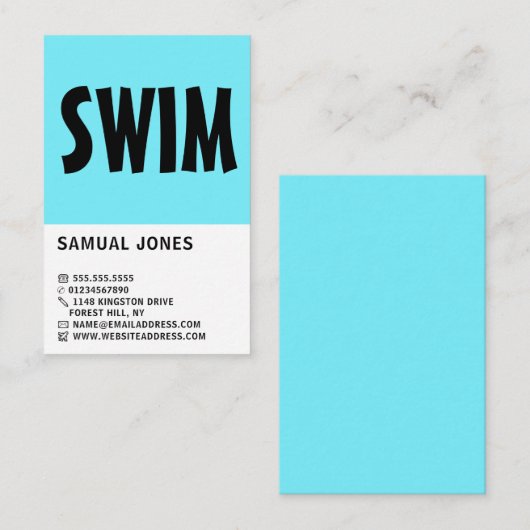 Moderne badkuip, zwembroek en badkuip visitekaartje (Voorkant / Achterkant)