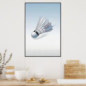 Moderne Badminton Shuttlecock Mid Flight Art Poster (Keuken)