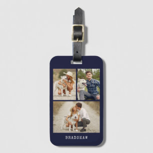 Moderne bagagelabel met 3 foto's galerij