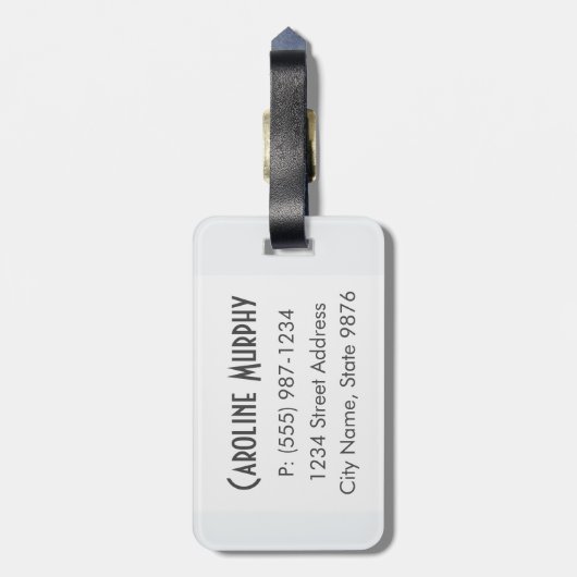 Moderne Bagagelabel - Schoon eenvoudig, helder wit (Achterkant verticaal)