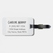 Moderne Bagagelabel - Schoon eenvoudig, helder wit (Achterkant horizontaal)