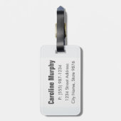 Moderne Bagagelabel - Schoon eenvoudig, helder wit (Achterkant verticaal)