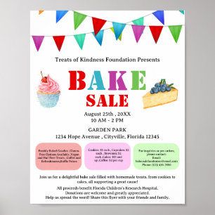 Moderne Bake of Cake Sale Fondsenwerving Poster