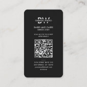 Moderne Baker Monogram Cateraar Zwart Zilveren Whi Visitekaartje (Achterkant)