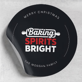 Moderne bakgeesten verlichten Kerstmis Ronde Sticker