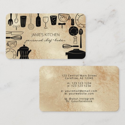 Moderne bakken- en koelapparatuur visitekaartje (Voorkant / Achterkant)