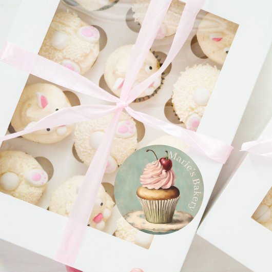 Moderne  bakker cake cupcake bakkerij ronde sticker