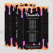 Moderne Bakker Catering Decorateur Drip Regenboog  Menu (Voorkant / Achterkant)