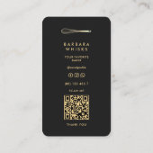 Moderne bakker gebak Elegante zwarte gouden whisk Visitekaartje (Achterkant)