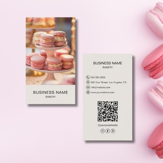 Moderne bakkerij aangepaste foto QR-code Visitekaartje