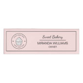 Moderne bakkerij aangepaste logo roze naambadge (Voorkant)