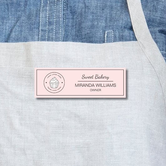 Moderne bakkerij aangepaste logo roze naamplaatje