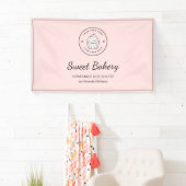 Moderne bakkerij aangepaste logo roze spandoek (Insitu)