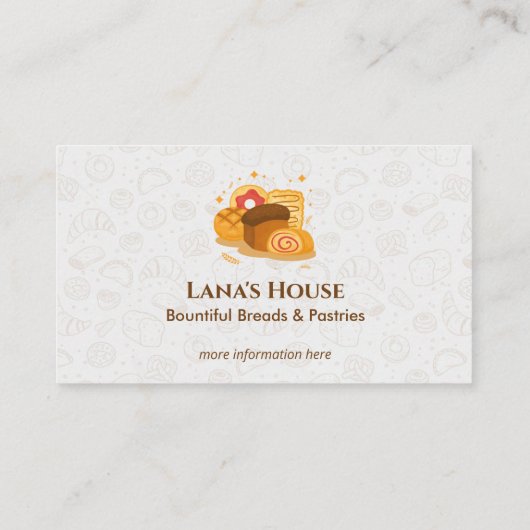 Moderne bakkerij | bruin elegant visitekaartje (Achterkant)