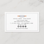 Moderne Bakkerij Chef Cateraar Waterverf Rolling P Visitekaartje (Achterkant)