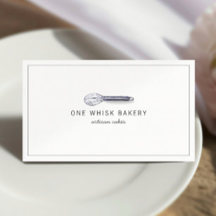 Moderne Bakkerij Chef Cateraar Waterverf Whisk Visitekaartje