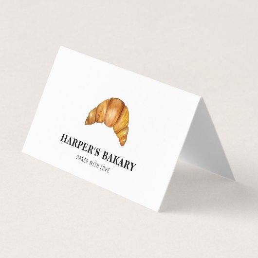 Moderne bakkerij Croissant Professional Logo Visitekaartje (Voorkant)