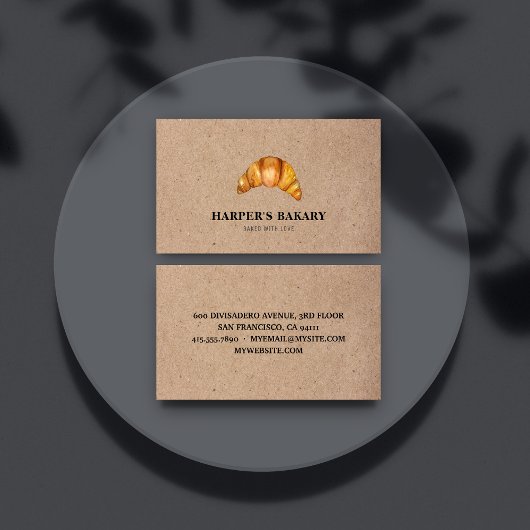 Moderne bakkerij Croissant Professional Logo Visitekaartje