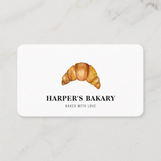 Moderne bakkerij Croissant Professional Logo Visitekaartje (Voorkant)
