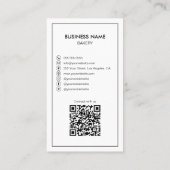 Moderne Bakkerij Custom Foto QR-code Visitekaartje (Achterkant)